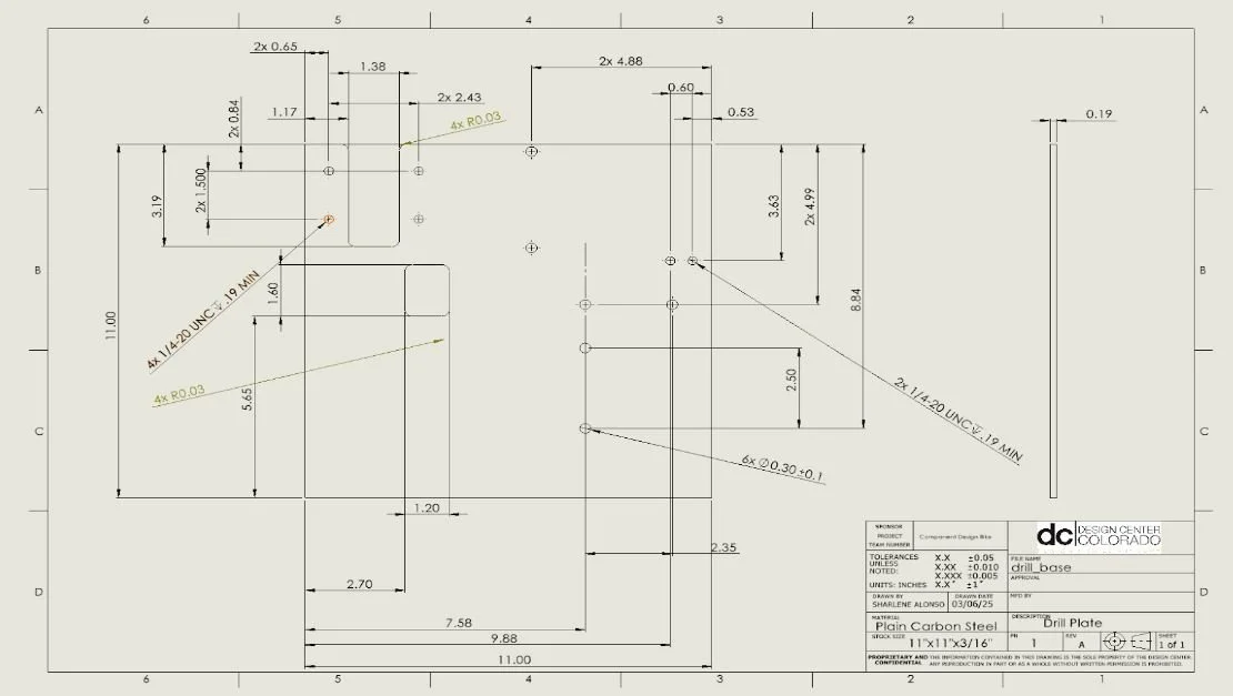 Drawing of Drill Plate