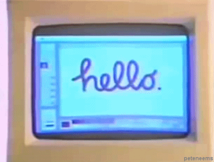 old mac hello zoom out on pink background.gif