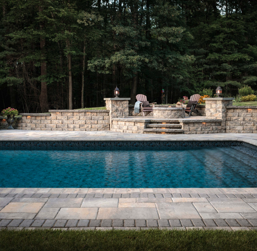 Custom patio stones and pool installation.