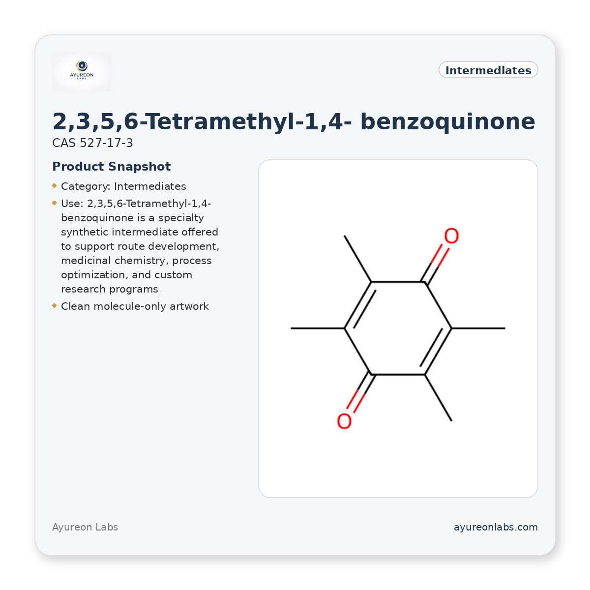 2,3,5,6-Tetramethyl-1,4- benzoquinone