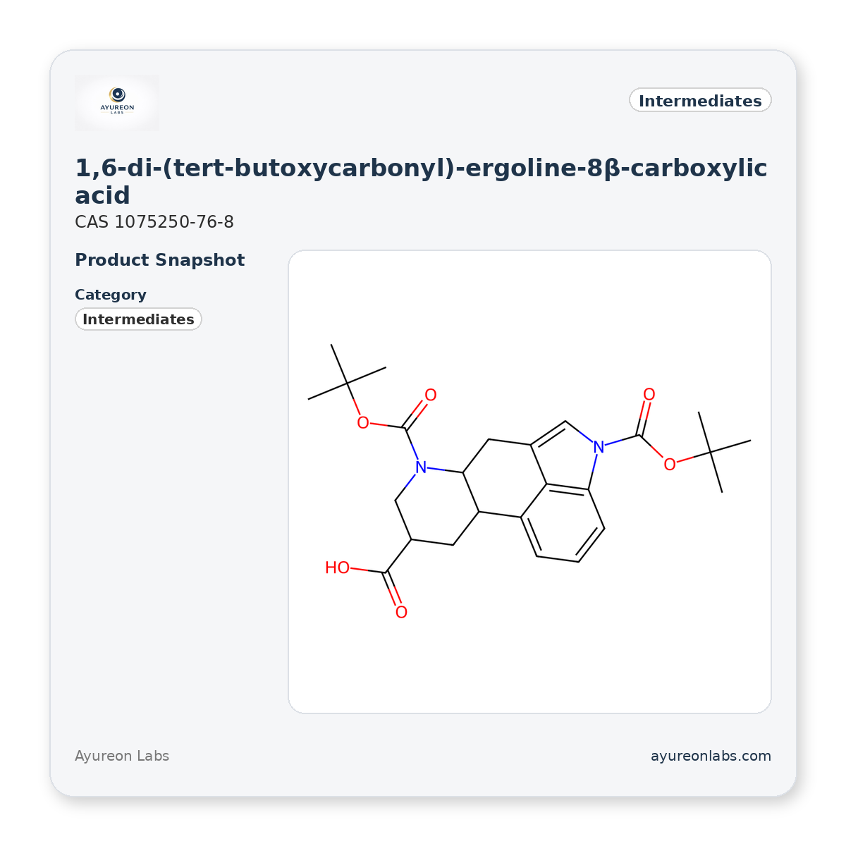 1,6-di-(tert-butoxycarbonyl)-ergoline-8β-carboxylic acid