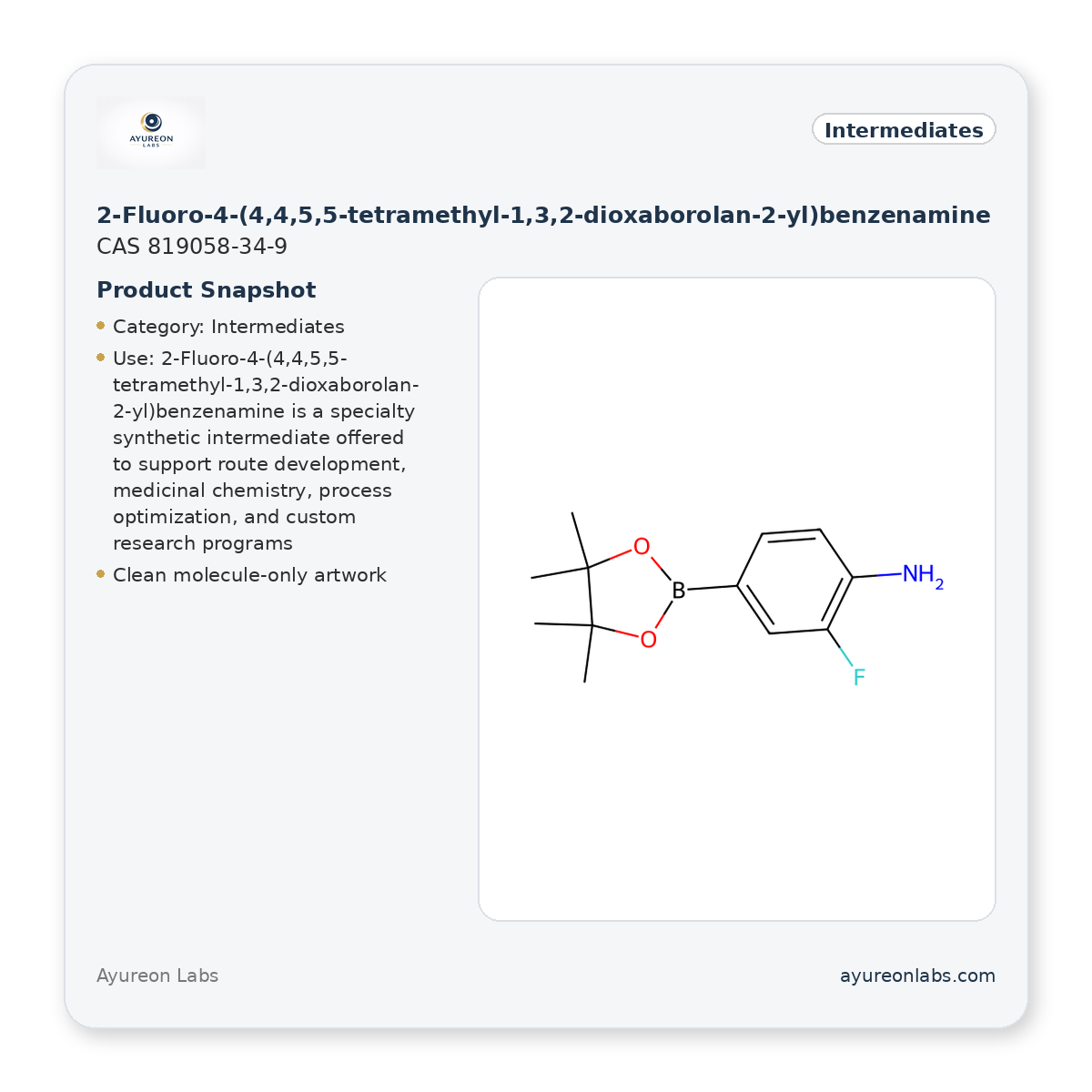 2-Fluoro-4-(4,4,5,5-tetramethyl-1,3,2-dioxaborolan-2-yl) benzenamine