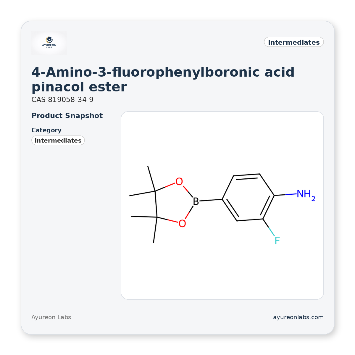 4-Amino-3-fluorophenylboronic acid pinacol ester
