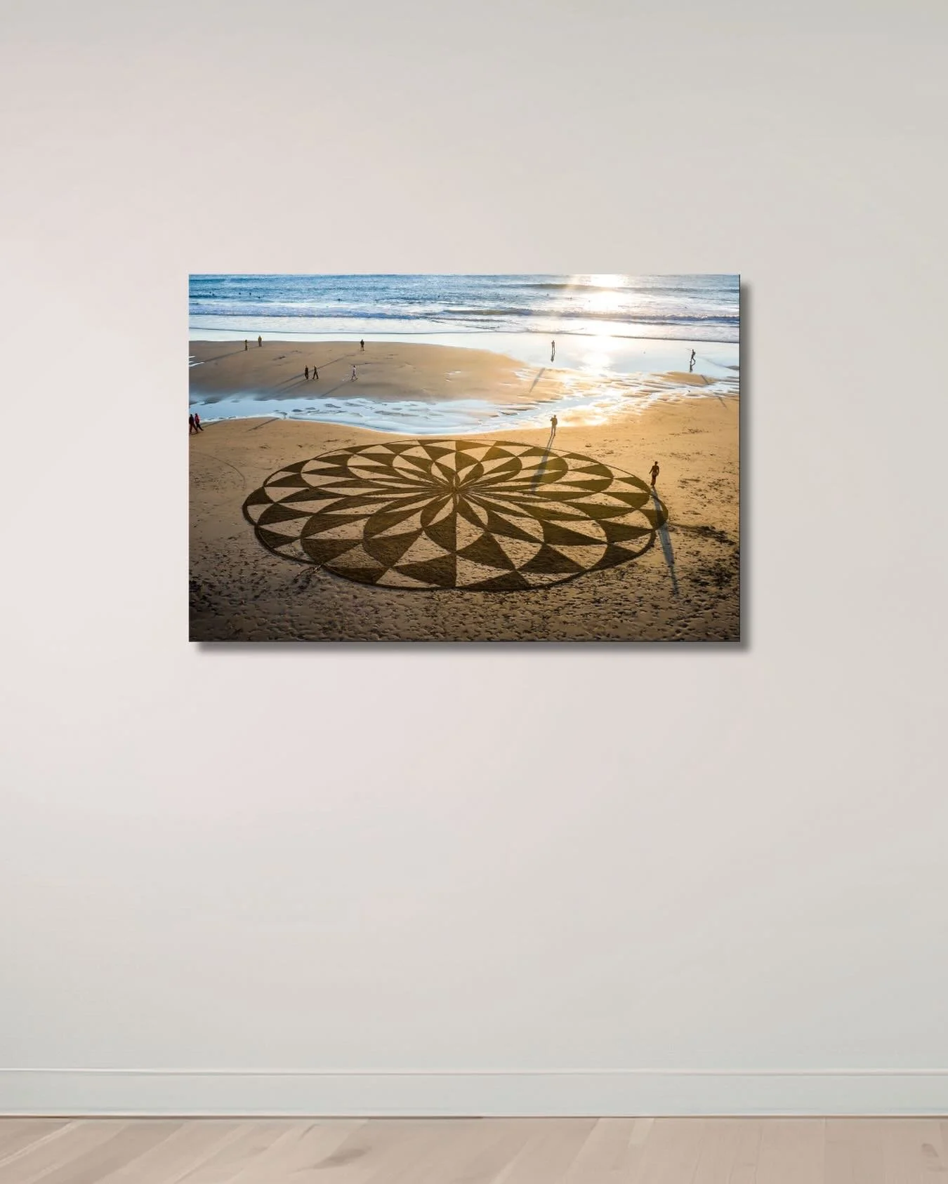 Sliceform San Francisco, CA is now available as a print.

This piece is one of my earliest. It is a creation of my &lsquo;1st phase&rsquo; in making large-scale beach art, where my exploration was purely geometric, my first approach to keeping things