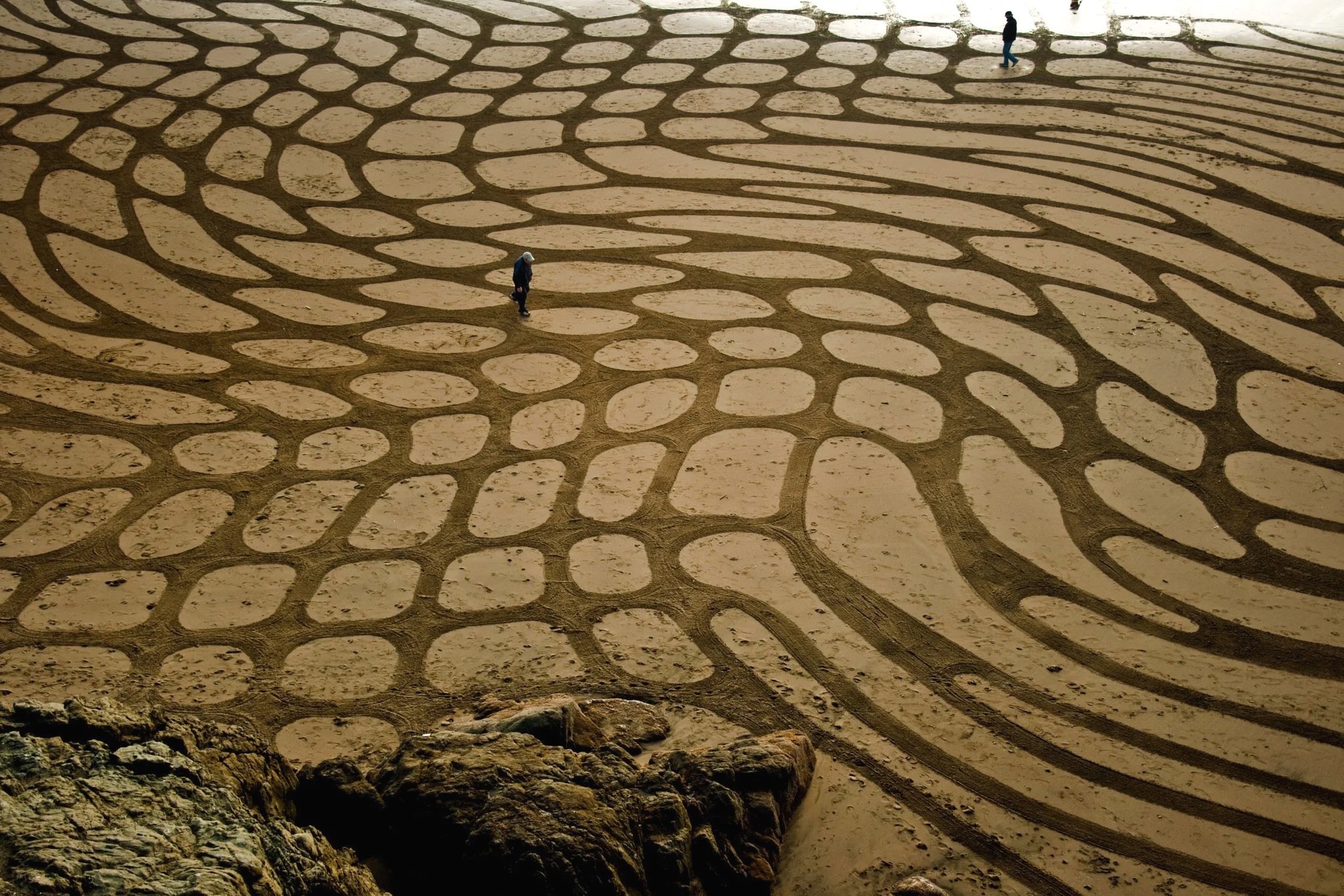 large-scale beach artwork