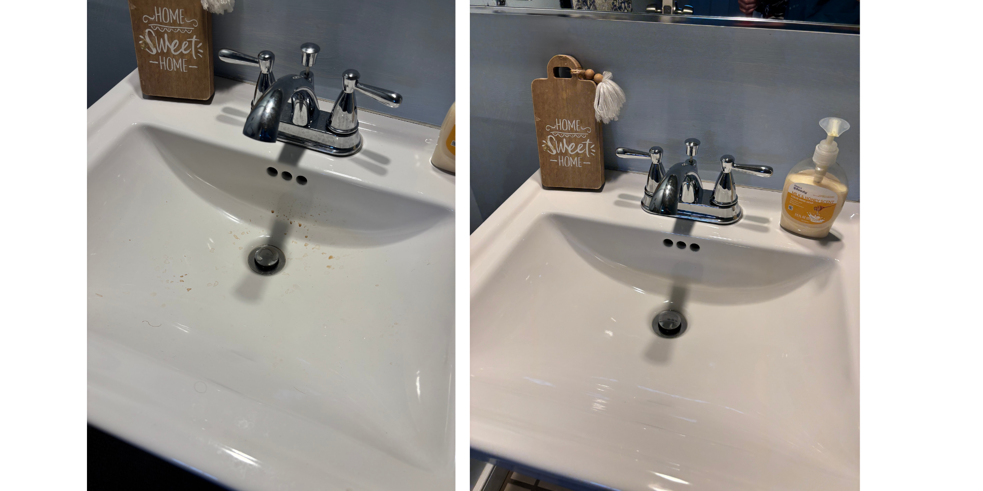 Bathroom double sink before and after