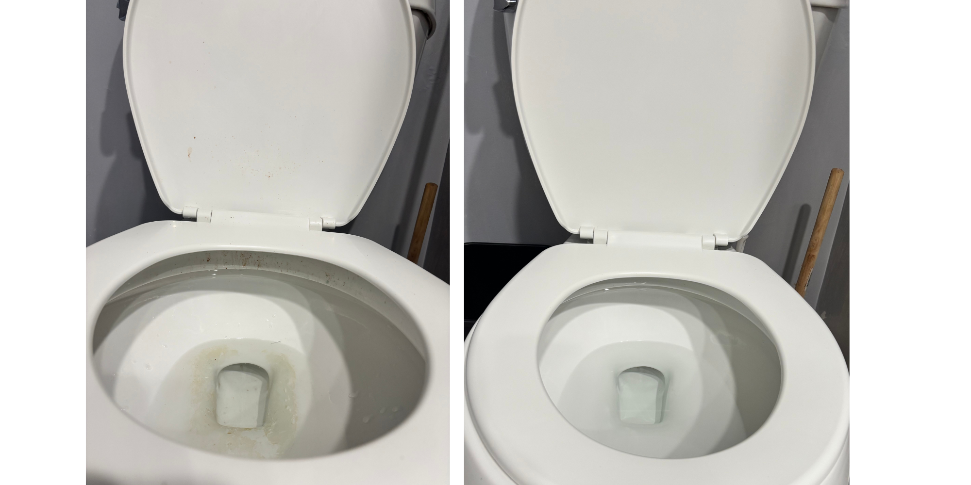 Toilet before and after cleaning
