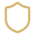 Outline of a shield symbol with a simple border.