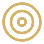 Simple black and gold concentric circle target design