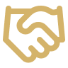 Simple line drawing of a handshake, symbolizing agreement or partnership.