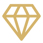 A gold diamond icon