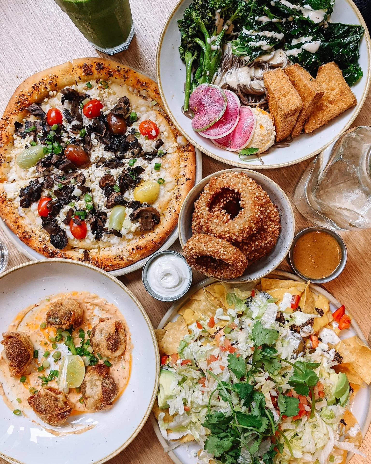 A spread of plant-based dishes from Fresh Restaurants