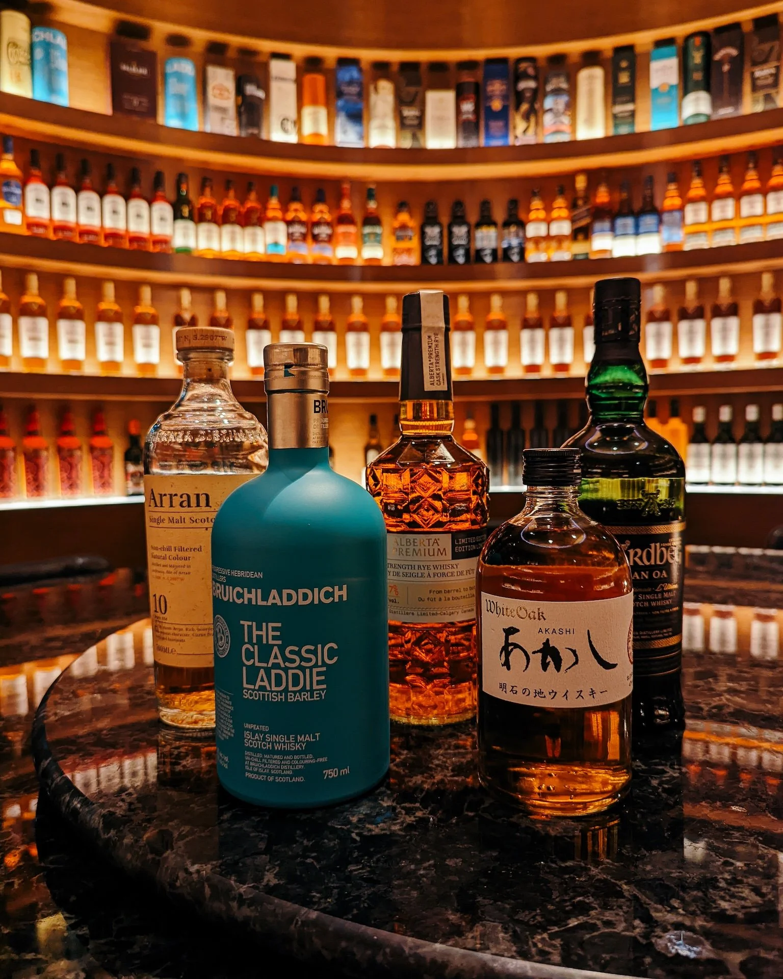 A selection of whisky bottles in Cask, Richmond BC