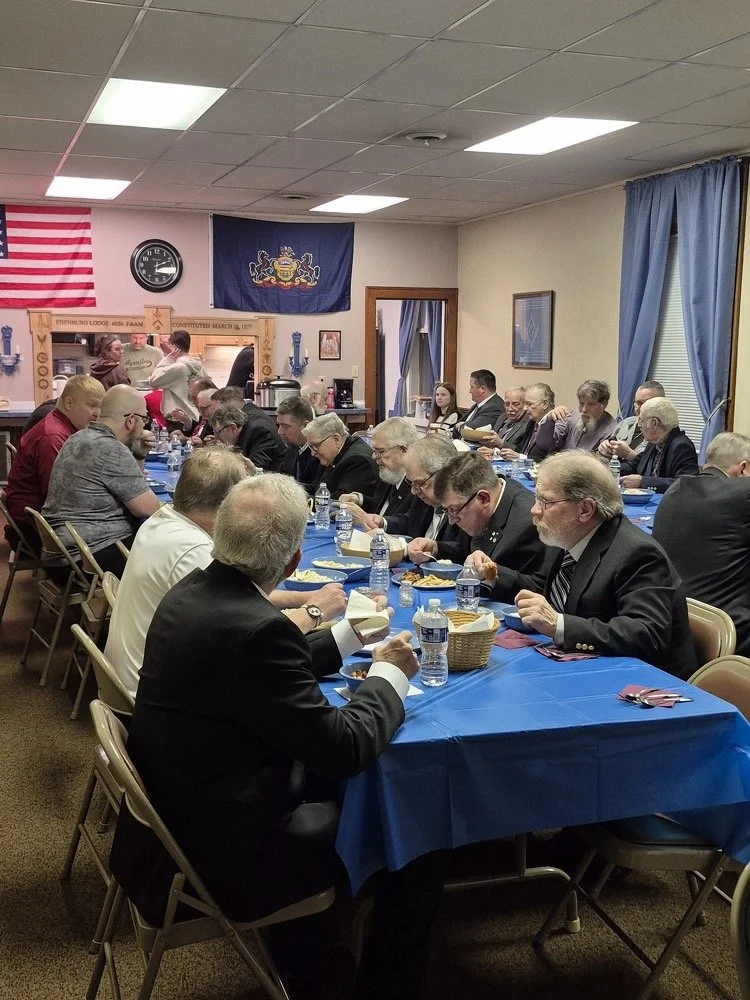 Masons having dinner