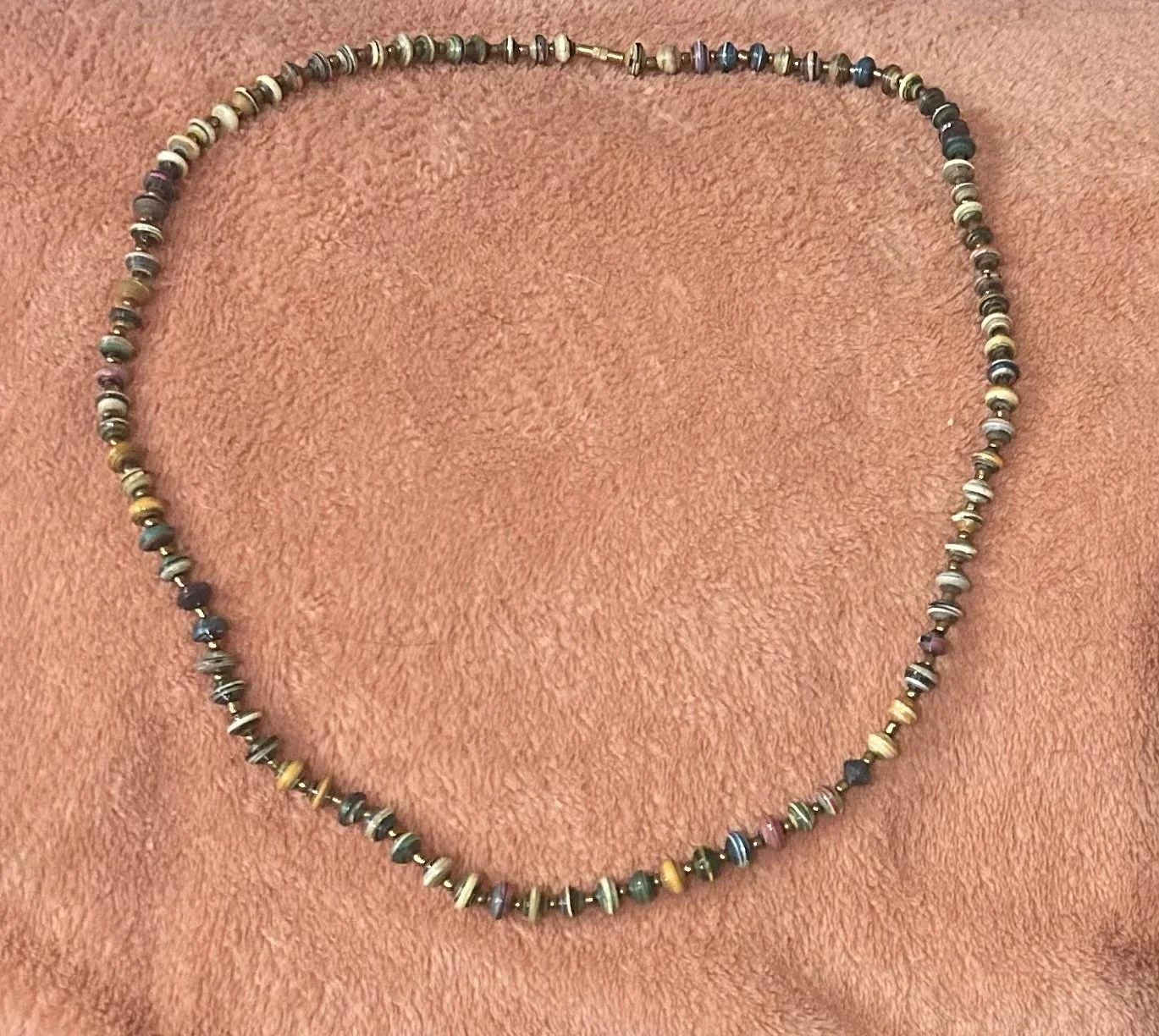 Paper Bead Necklace — Multi‑Color (Size Variants)