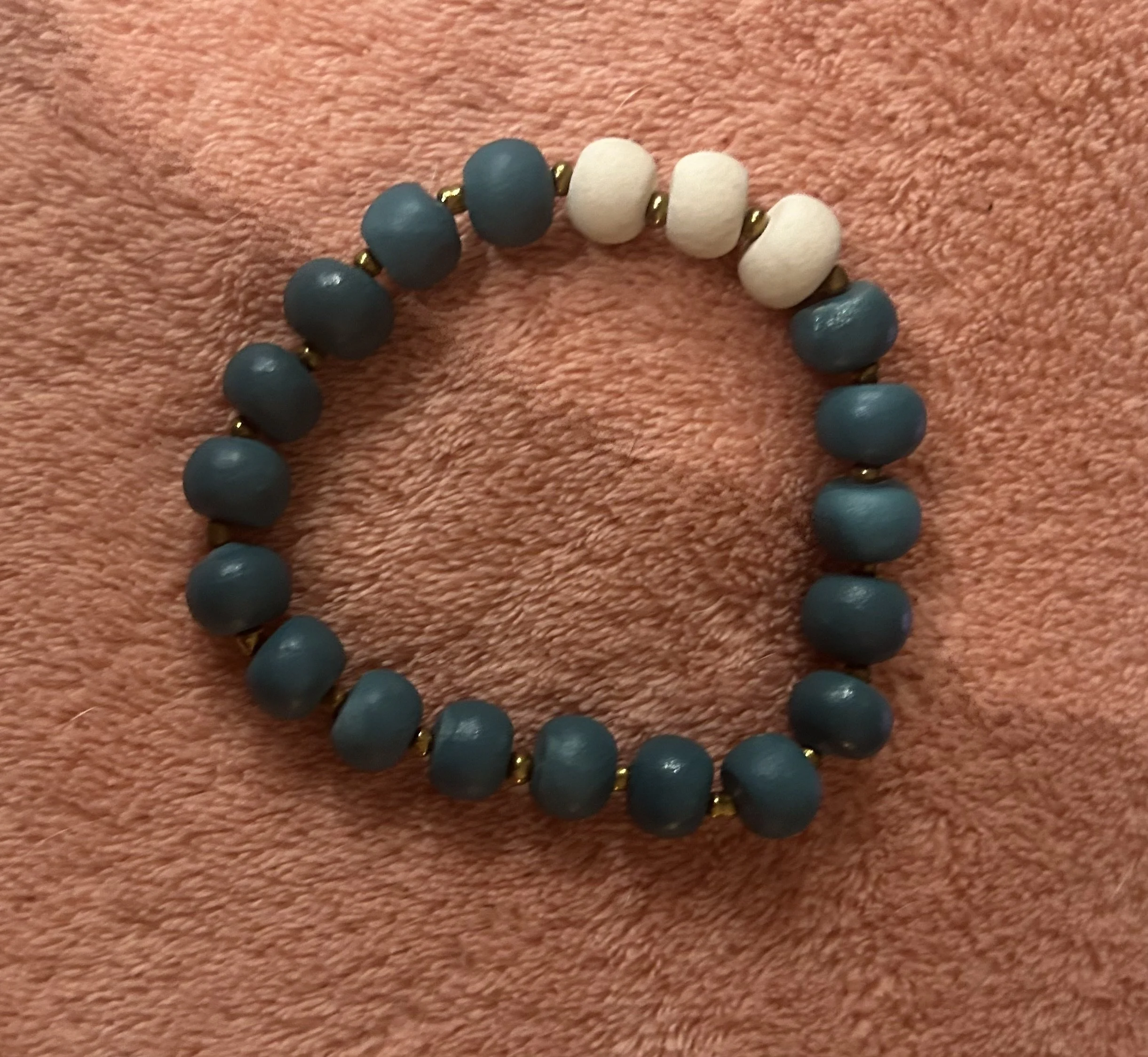 Ceramic Bracelet — Teal & Natural