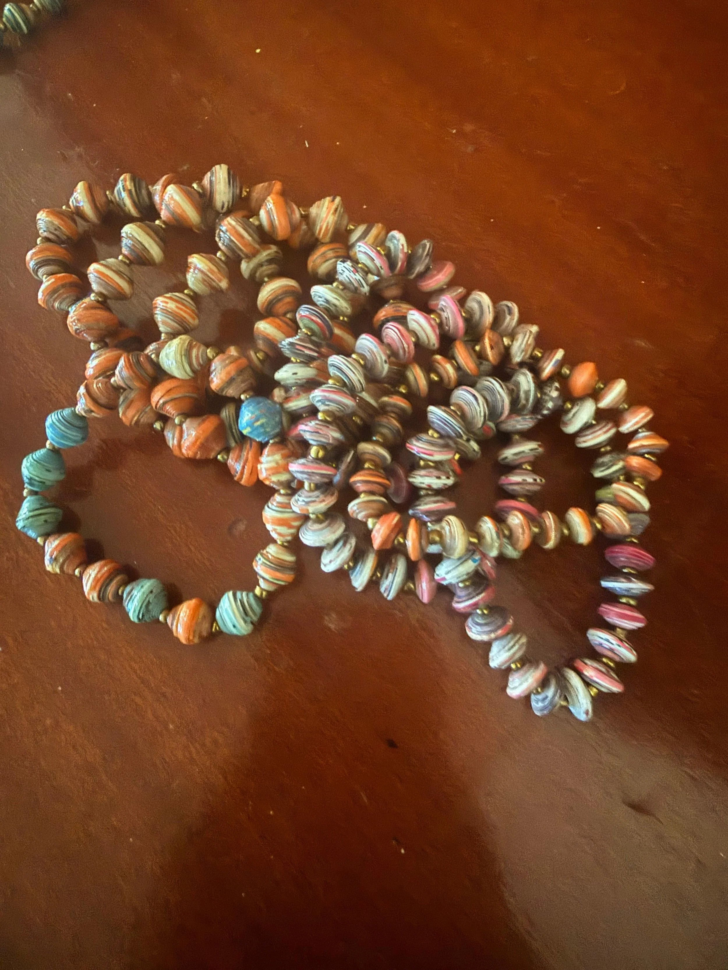 Paper Bead Bracelet — Multi‑Color