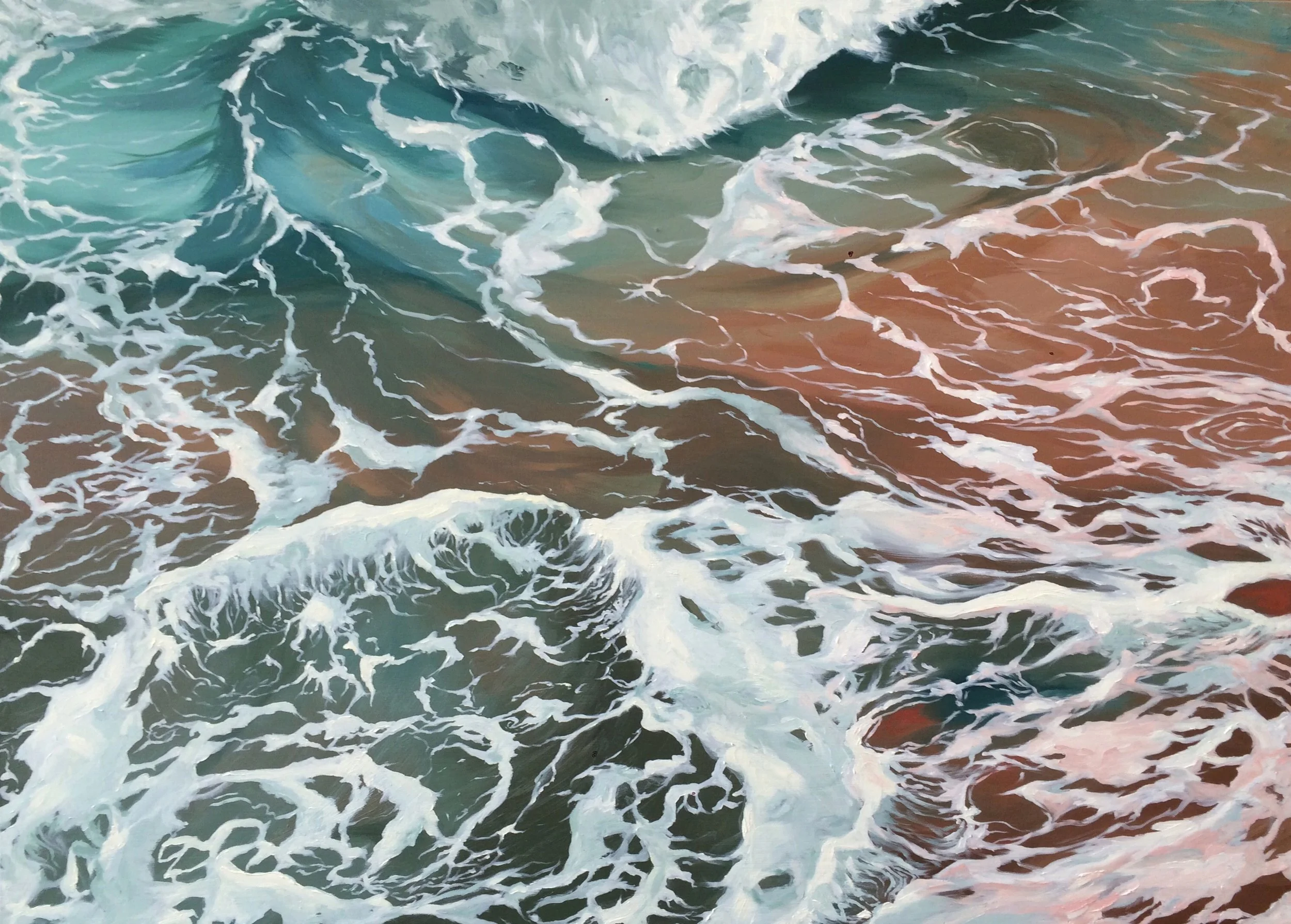 Montauk Surf I, oil on panel, 2017