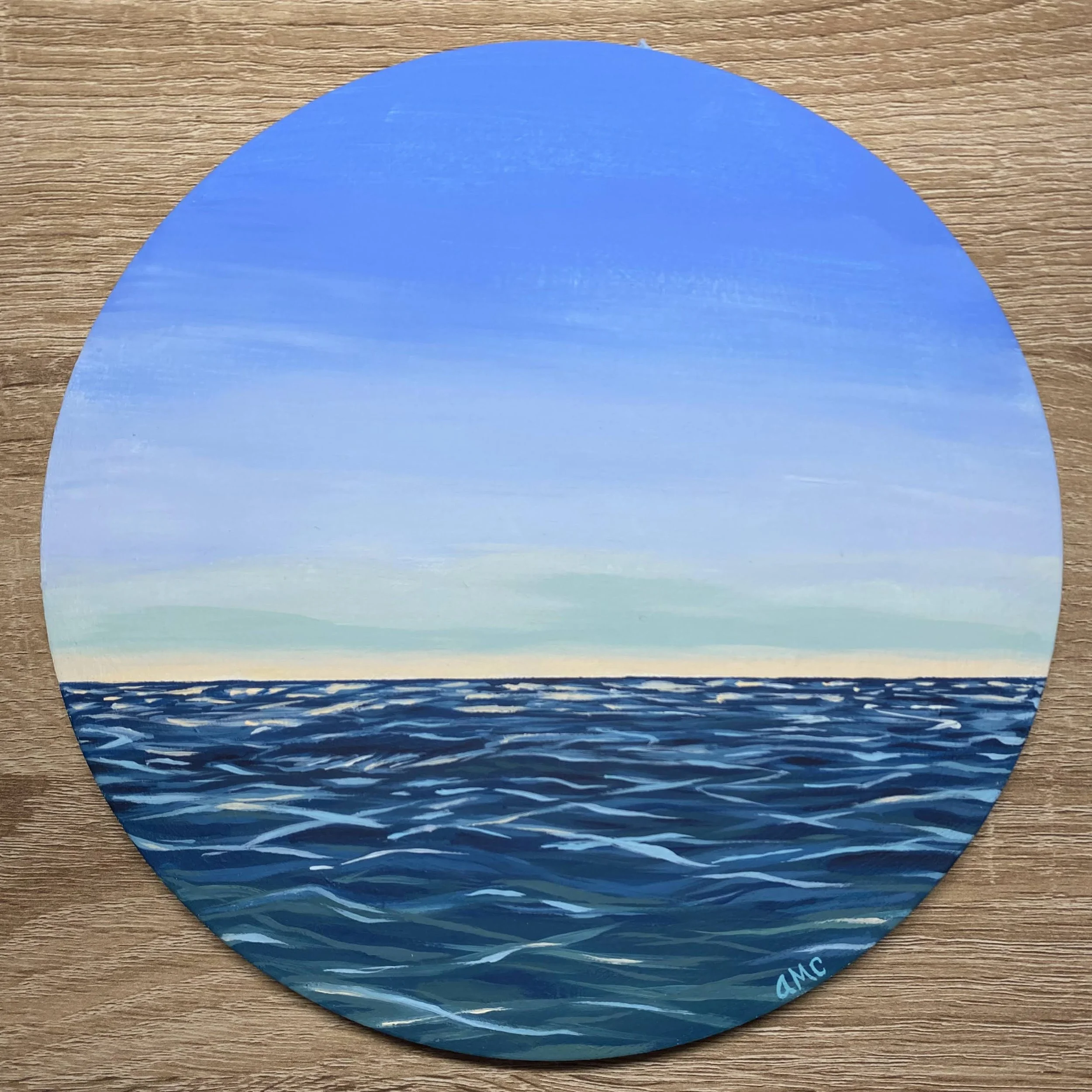 Prybils Beach, acrylic on panel, 2025