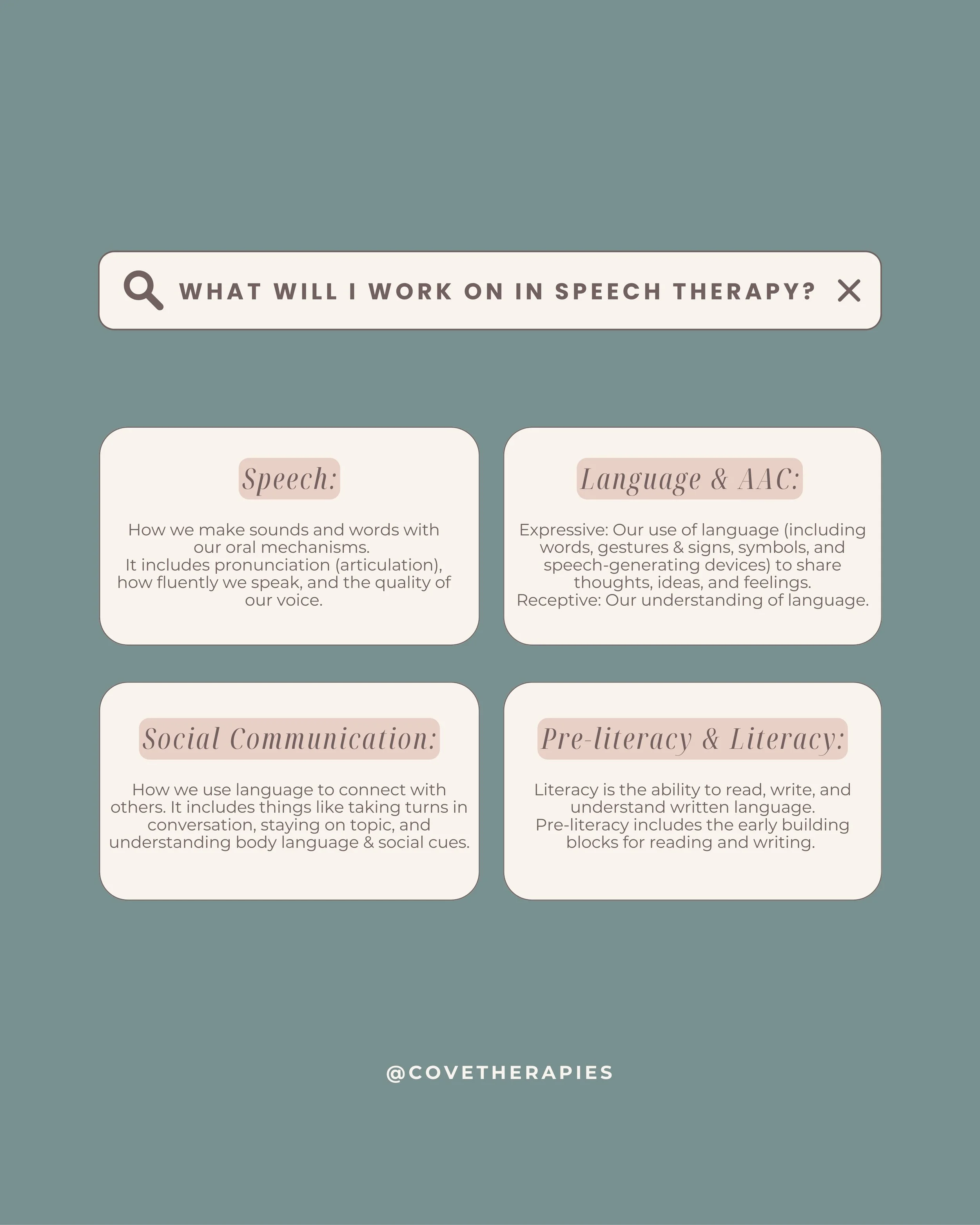What will I work on in speech therapy?