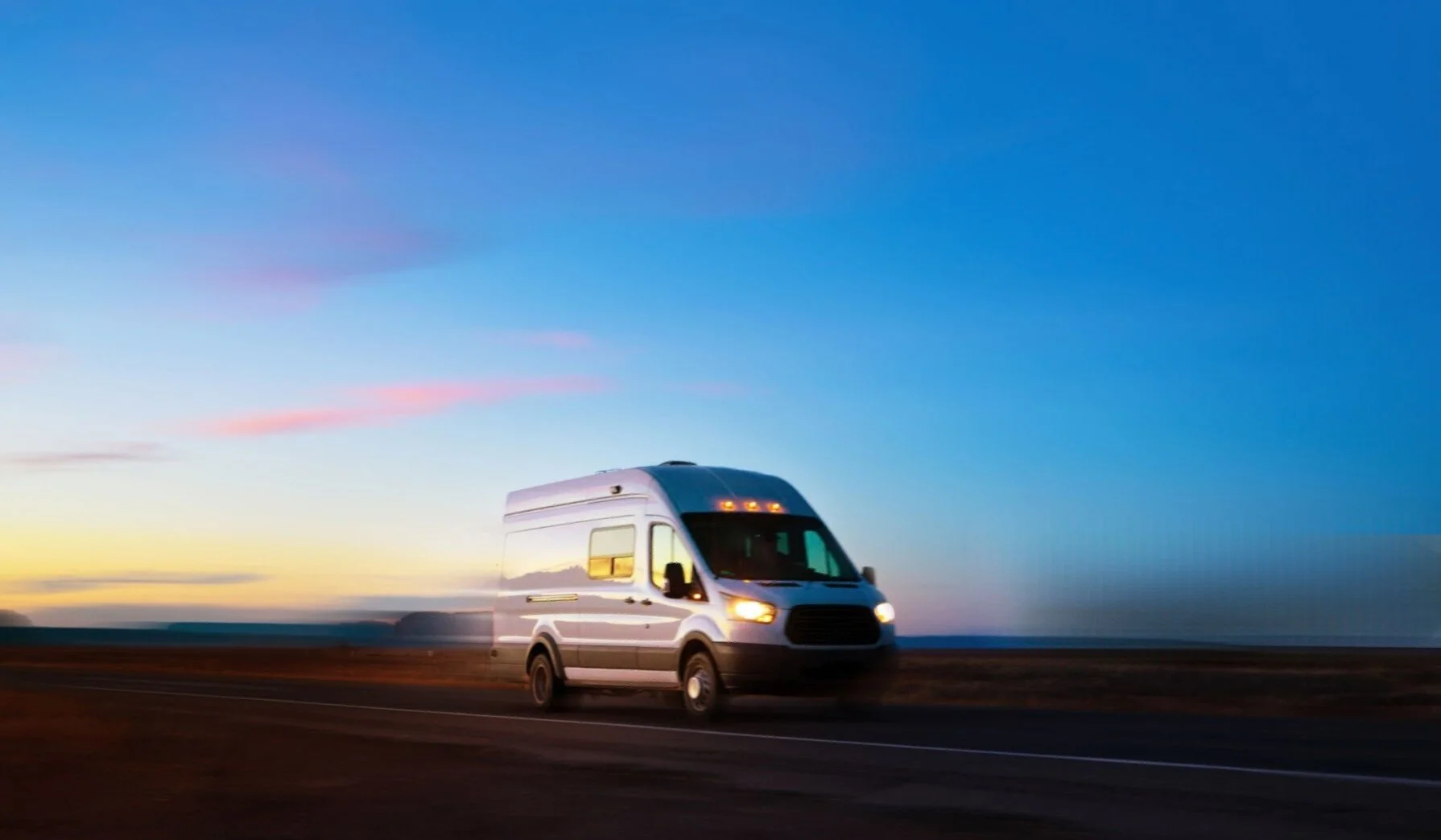 Courier delivery van for time-sensitive shipments