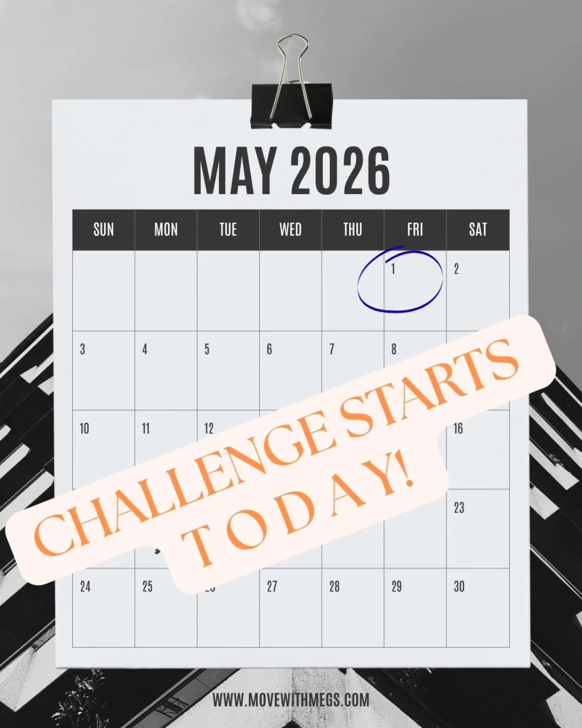 If you're struggling to keep motivatated with the change of season you're not alone! 🍂

For the month of May MWM members have an extra challenge on top of their workouts to keep the movement going. 

No obligation sign up, you can do the month and s