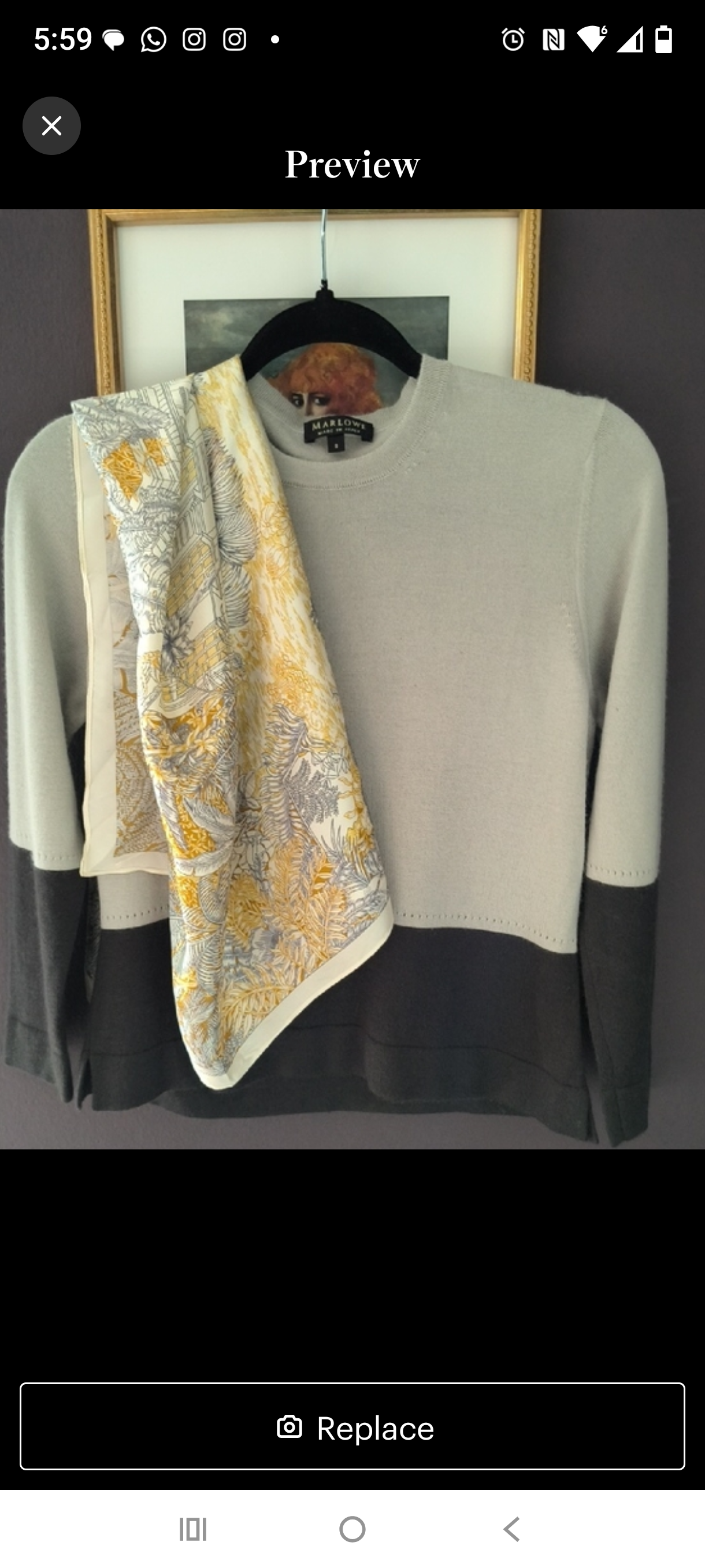 Pre-Owned: MARLOWE Italy Cashmere & Silk Crewneck Sweater