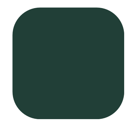 A dark green rounded square icon.