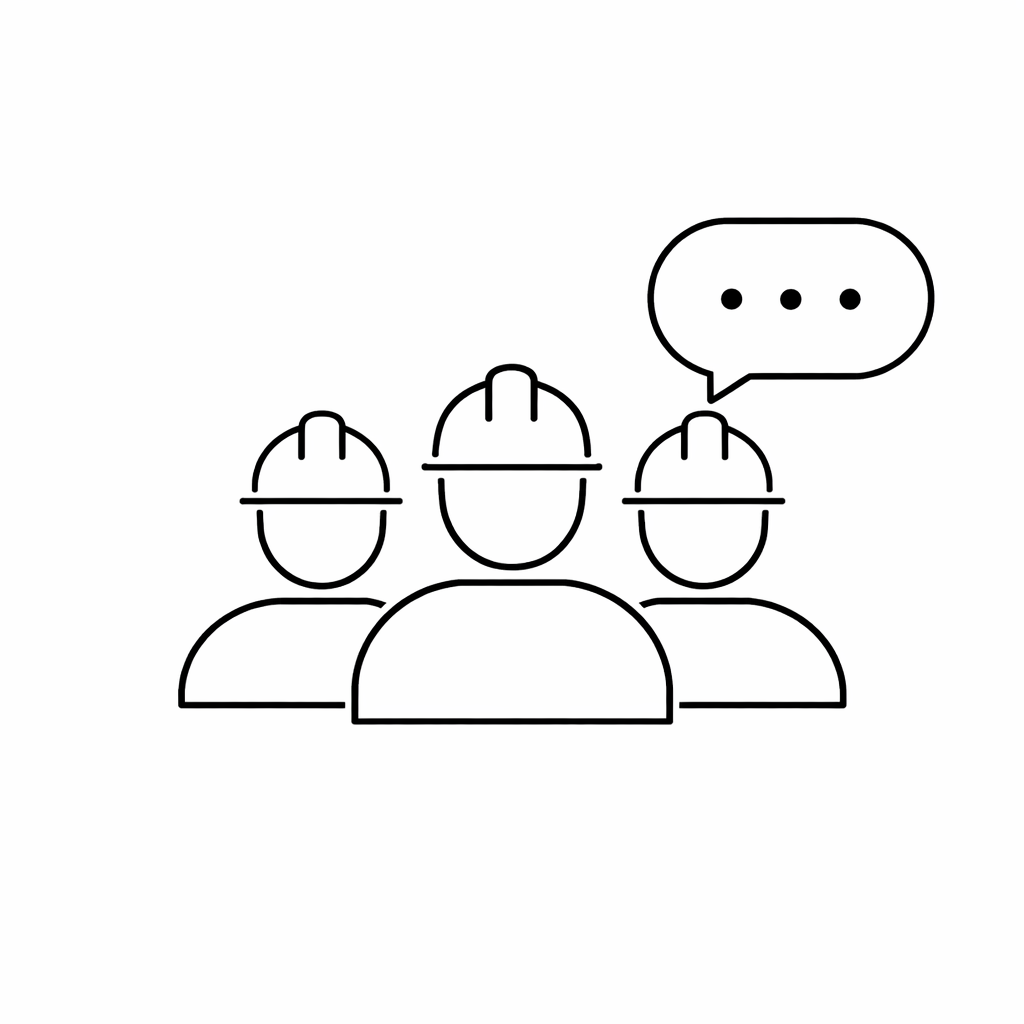 Geometric drawing of an outline square with sections divided by vertical, horizontal, and half circle lines.