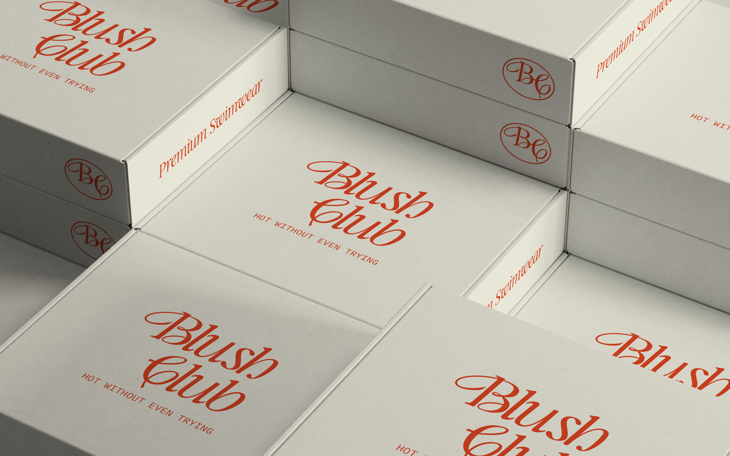 Multiple white boxes labeled 'Blush Club'