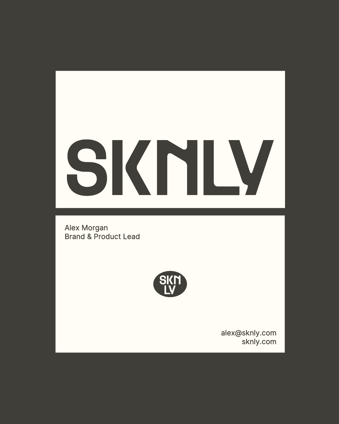 SKNLY's business card