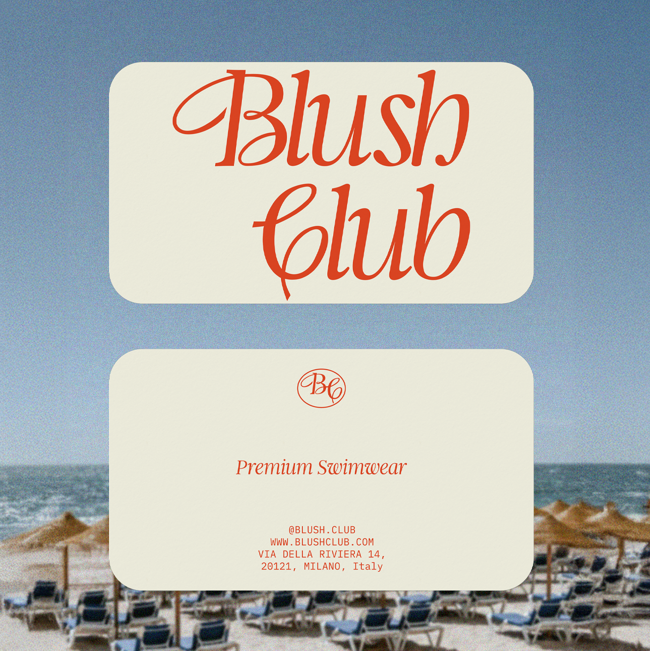 Business card for Blush Club