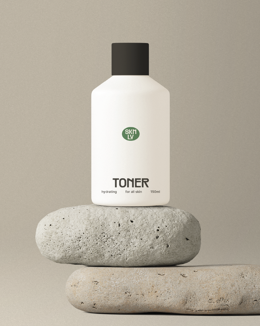 A white bottle of SKNLY toner