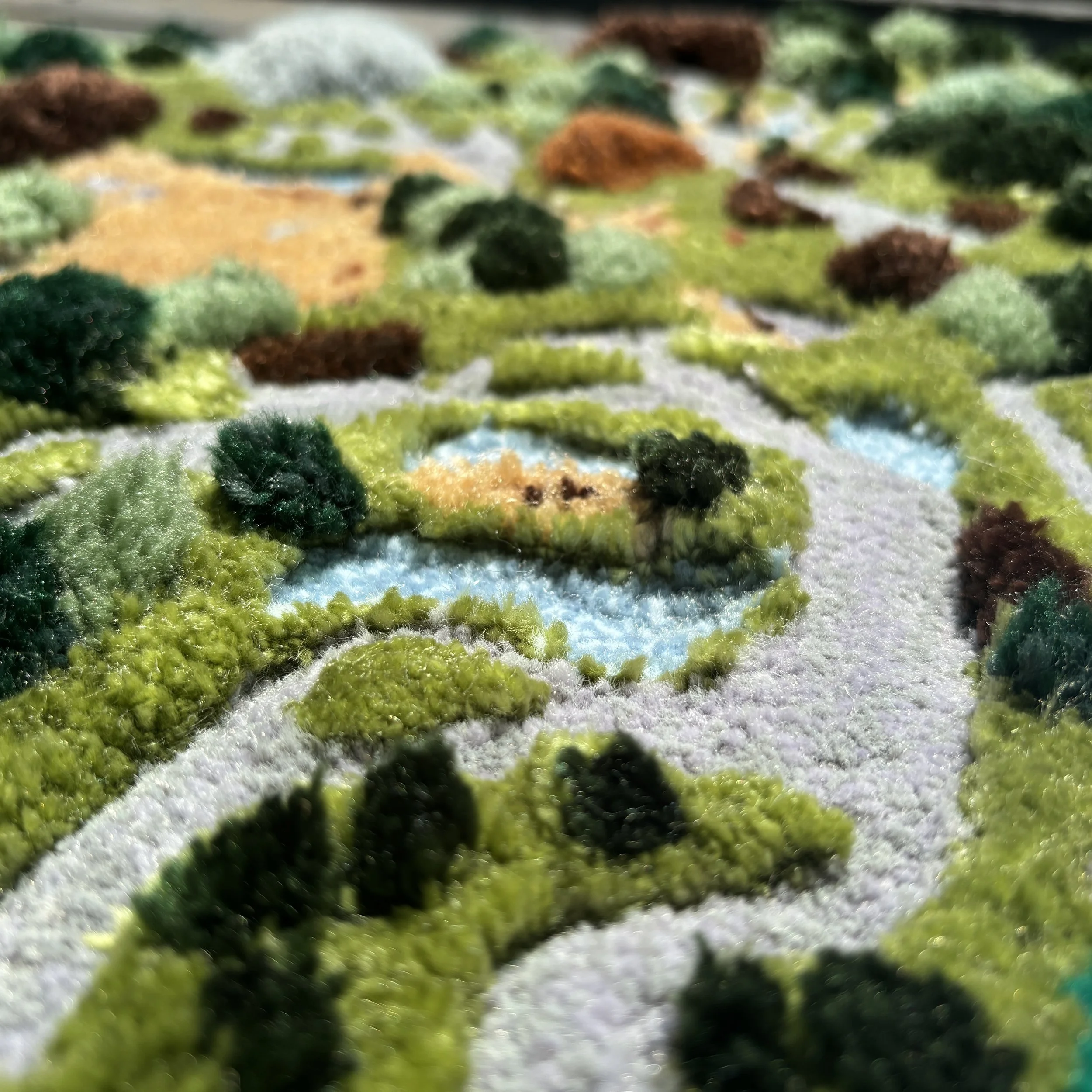 A close-up image of a rug sculpture