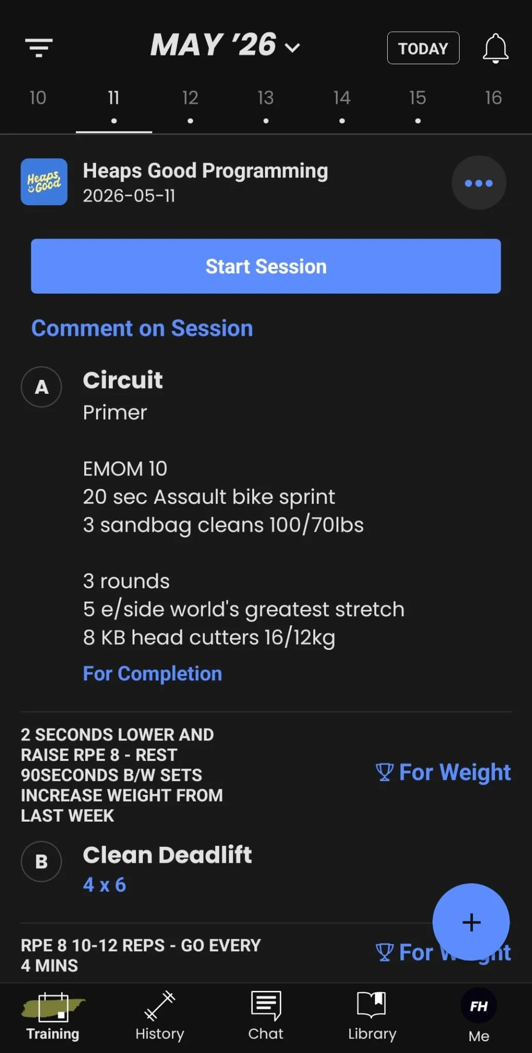 Heaps Good Training App - Metabolic Aesthetics