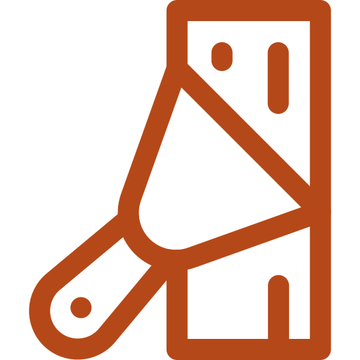 Icon of an orange folding utility knife, closed.