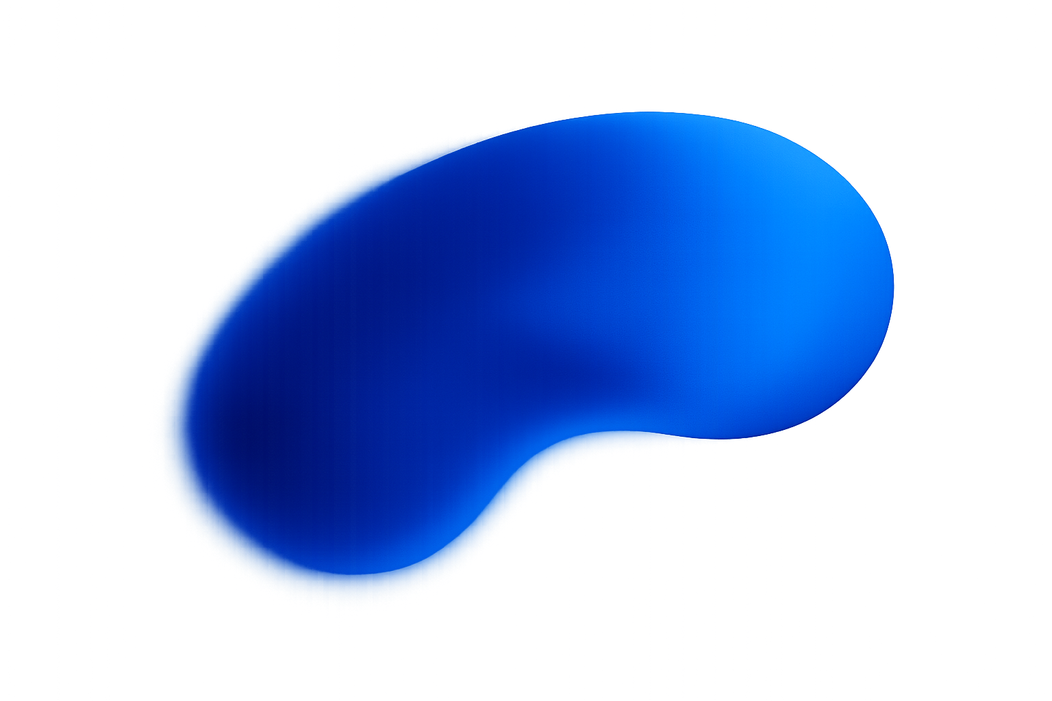 Abstract 3D blue shape with smooth gradients on a black background.