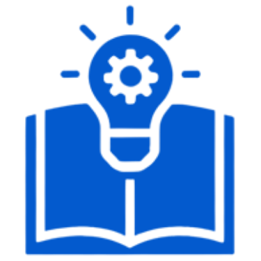 Icon of a light bulb above an open book, symbolizing ideas or knowledge.