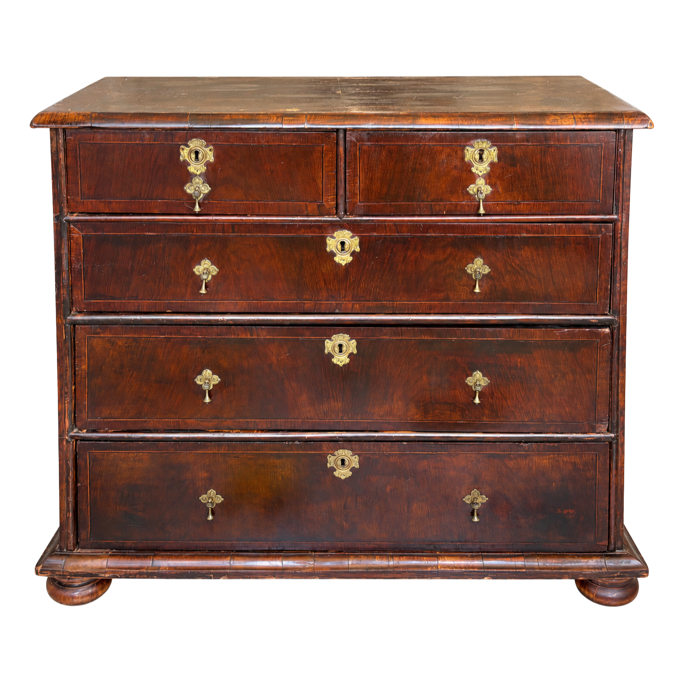A William & Mary Walnut Chest of Drawers, c.1700