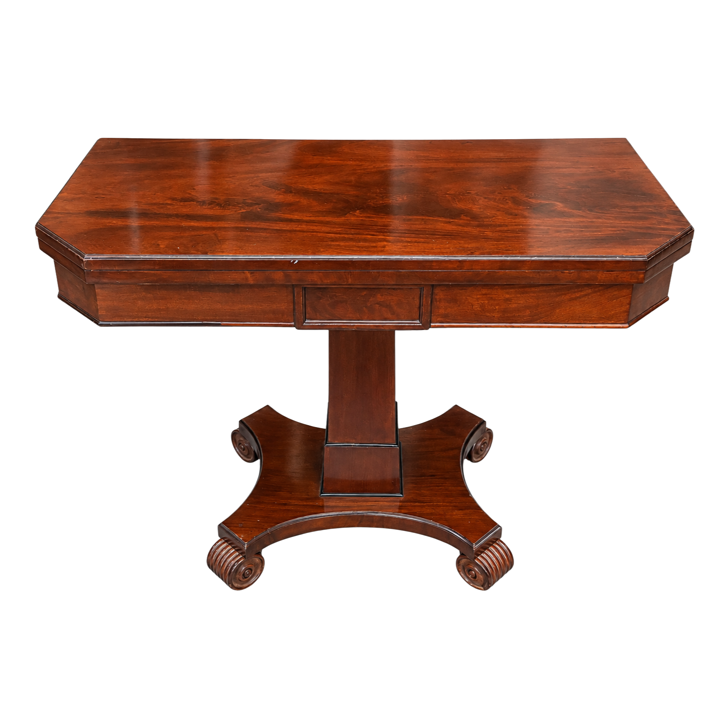 A George IV Mahogany Fold-Over Card Table, c.1825