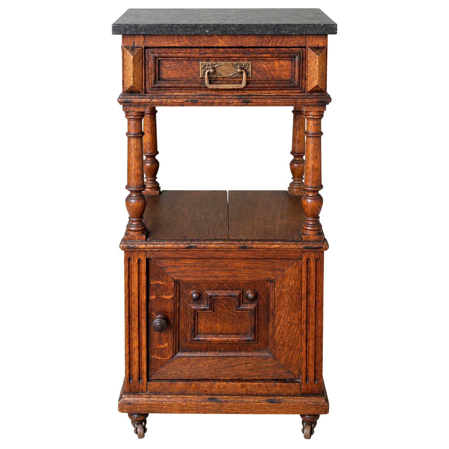 A French Henri II Style Oak Bedside Cabinet