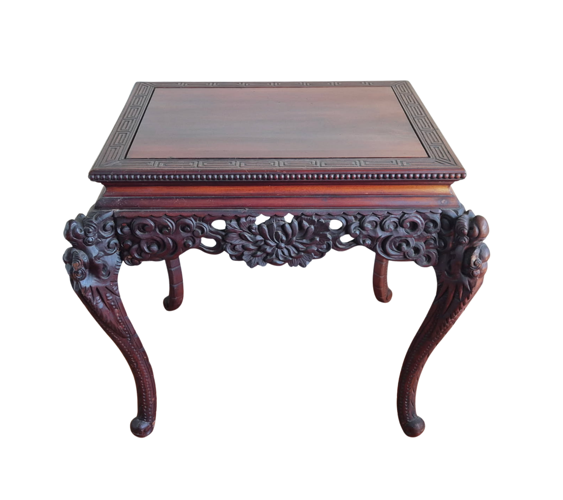 A Japanese Meiji Period Carved Hardwood Table, c.1900