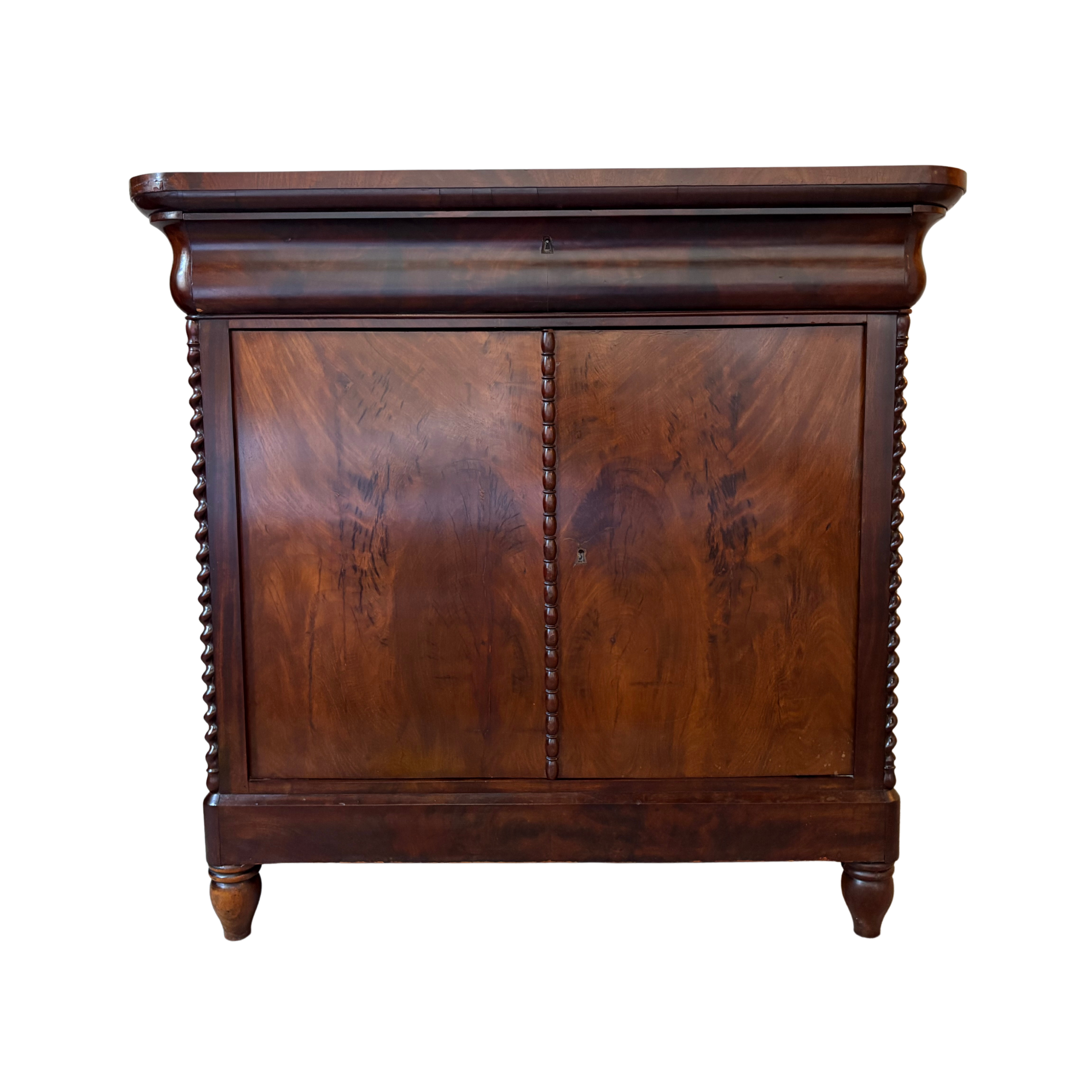 A Provincial Louis-Philippe Figured Mahogany Buffet, c.1840