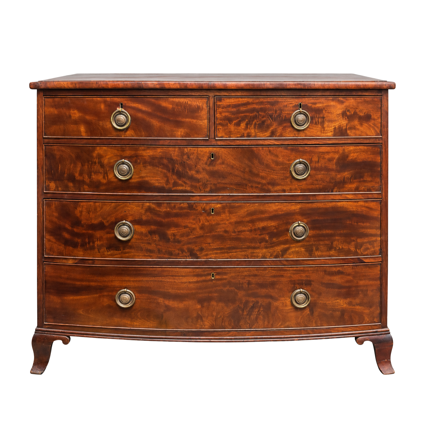 A George III Mahogany Bow-Front Chest of Drawers