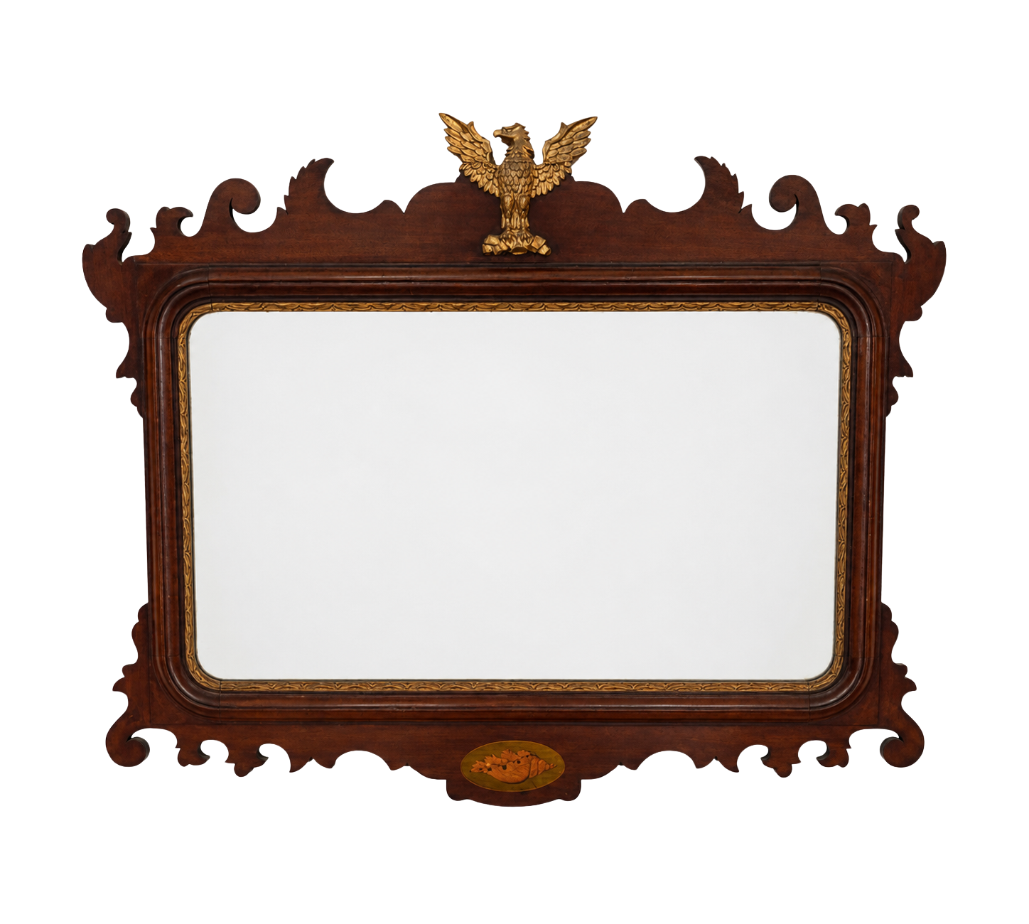 A George III Style Mahogany  and Gilt Wall Mirror