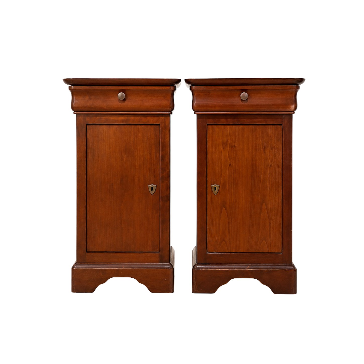 Grange of France, A Pair of Cherrywood Bedside Cabinets in the Louis-Philippe Style