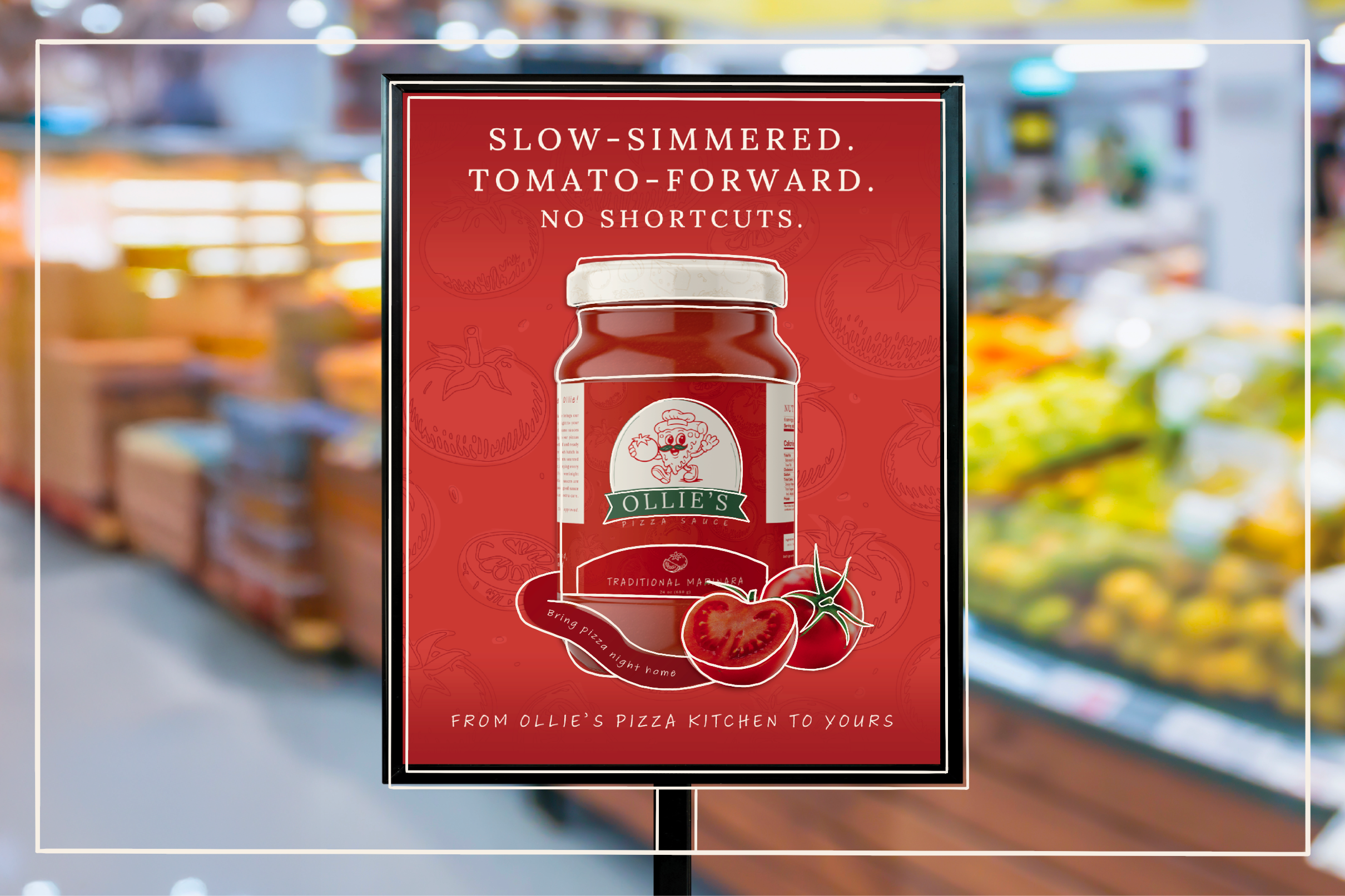 Sign with Ollie's Pizza Sauce