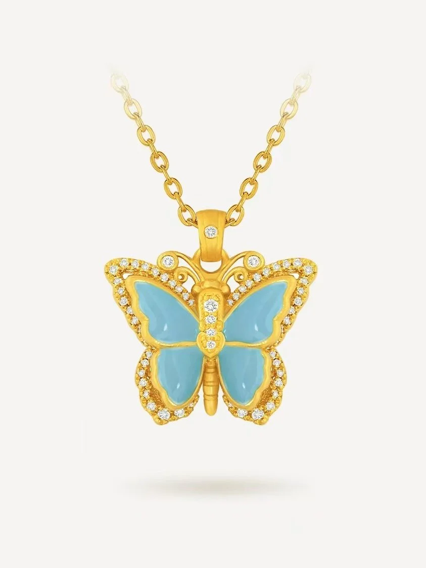 Butterfly Blue Collarbone Laopu 8.2g