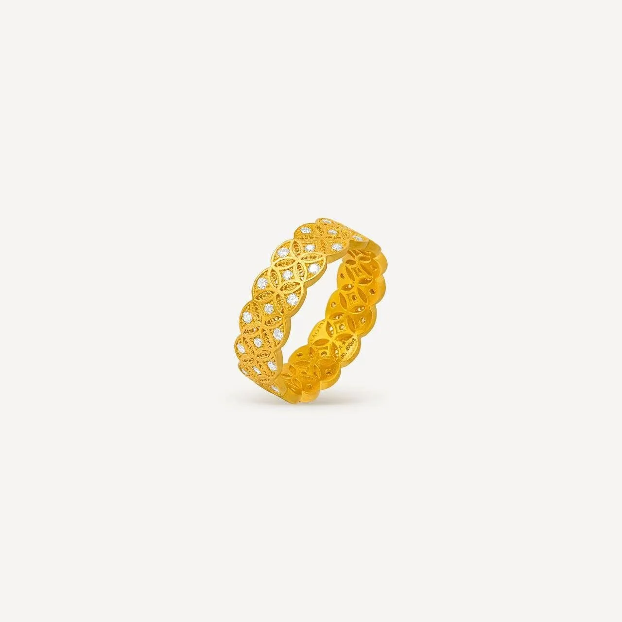 Flowery Diamond Gold Ring Laopu