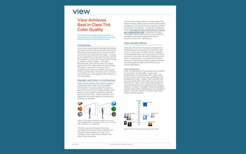 View Achieves Best In Class Tint Color Quality